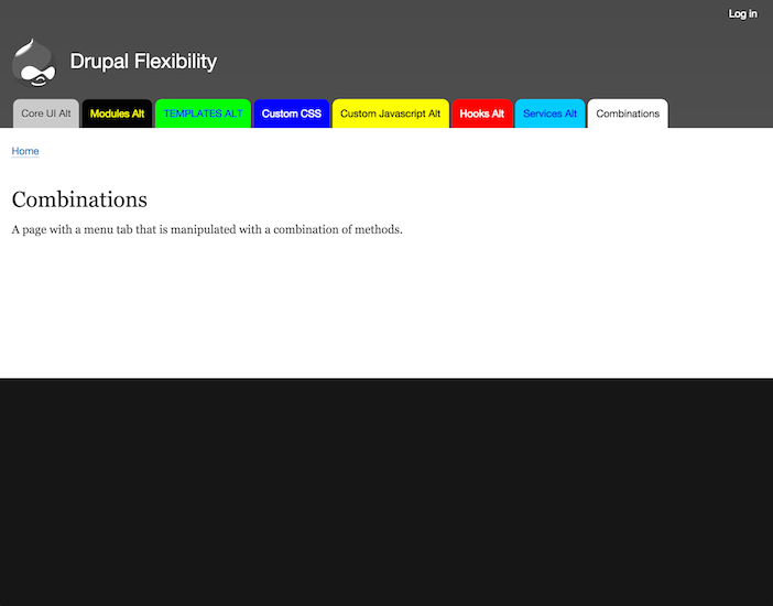 Menu tab to be manupulated by a combination of methods.