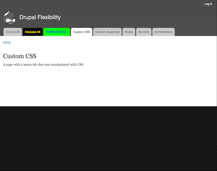 Menu tab to be manipulated by using custom css.