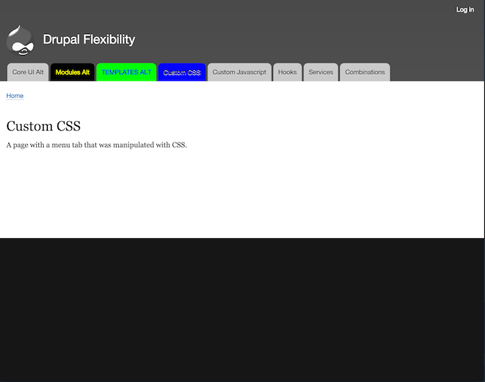 Background color of menu tab changed by adding a css file using a library in a custom theme.