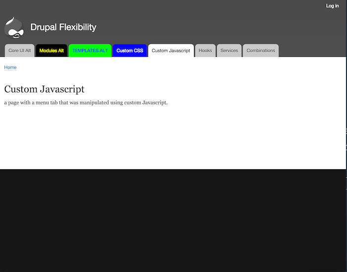 Menu tab to be manipulated by using custom javascript.