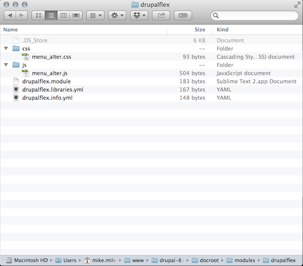 Custom module to manipulate a menu tab.