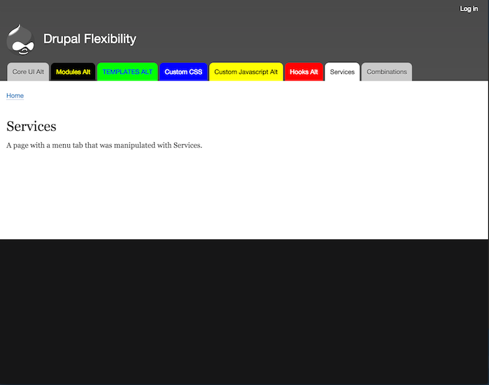 Menu tab to be manipulated by using a custom service.