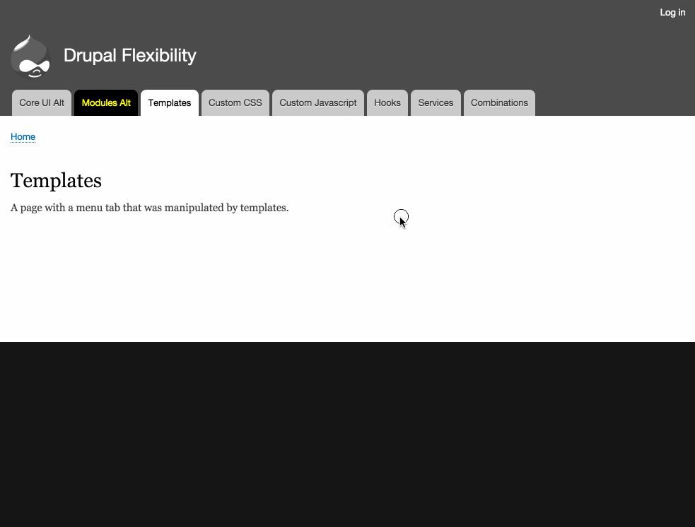 Inspecting an element with Twig debugging enabled.
