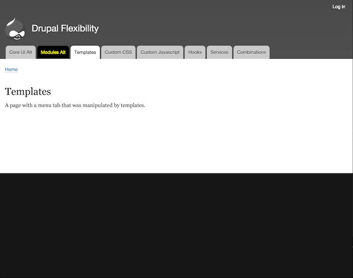 Menu tab to be manipulated by using a custom template and twig.