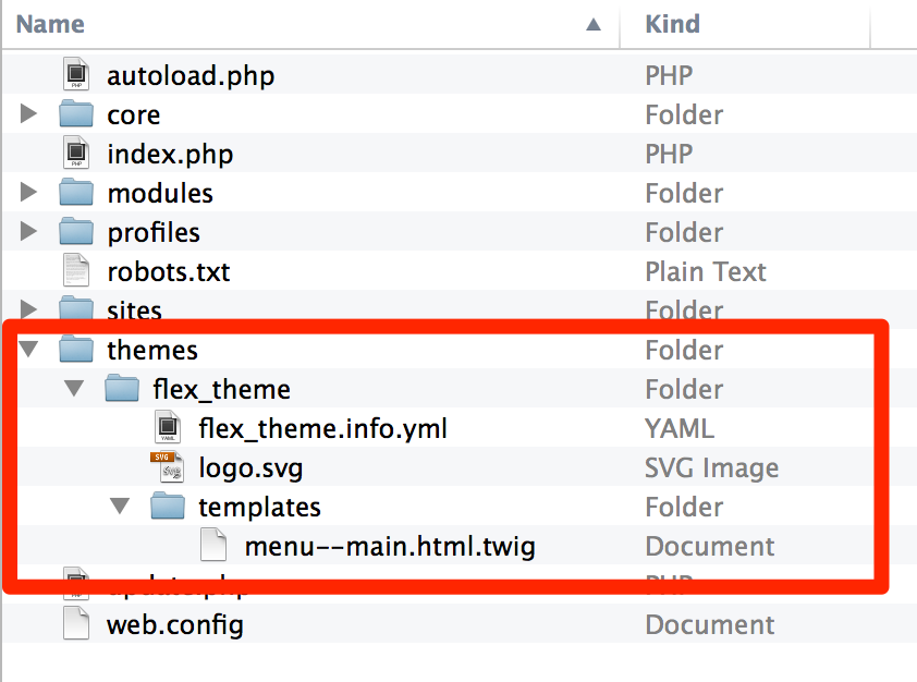 Create a custom theme to override template