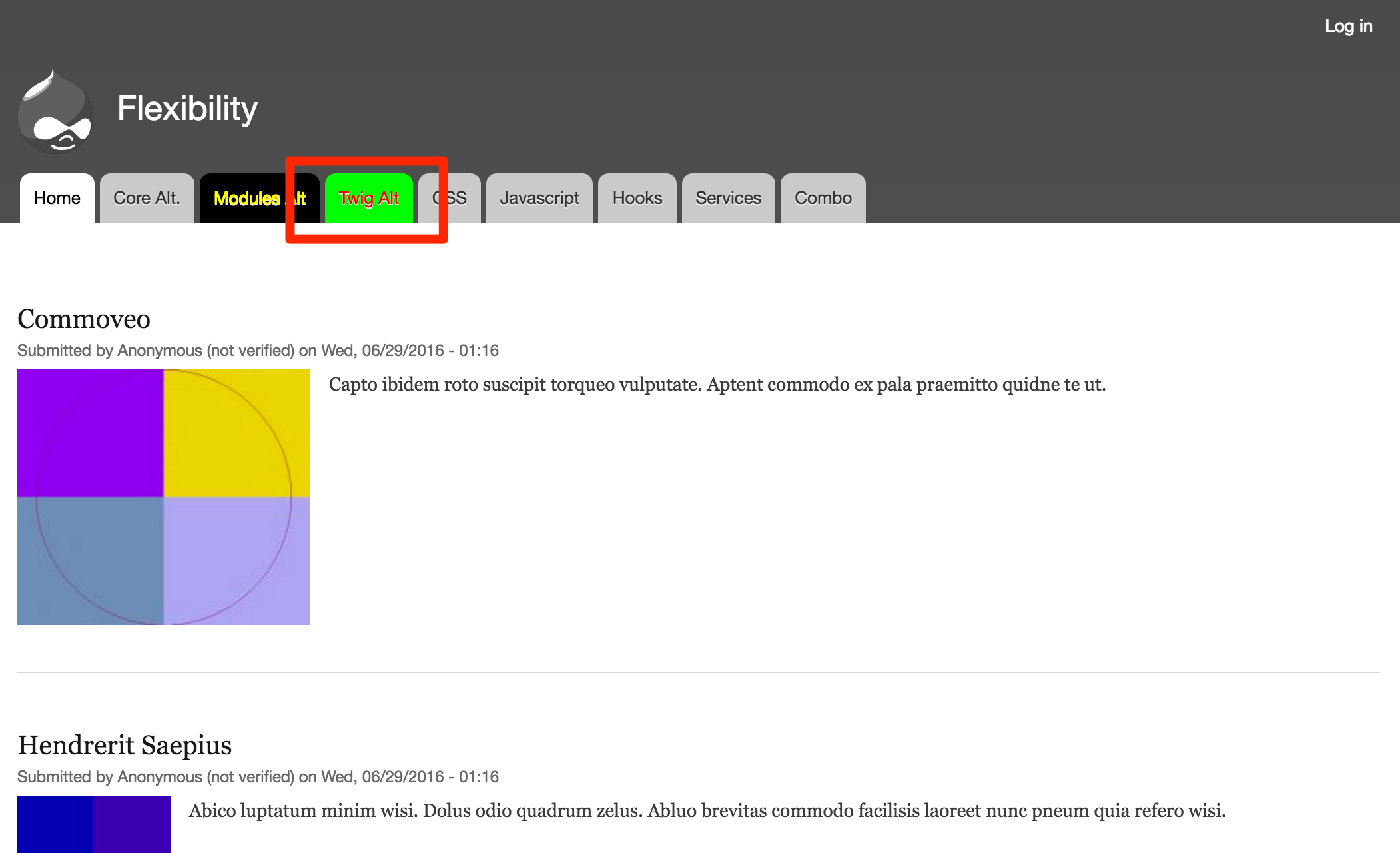 Menu link altered using a custom template