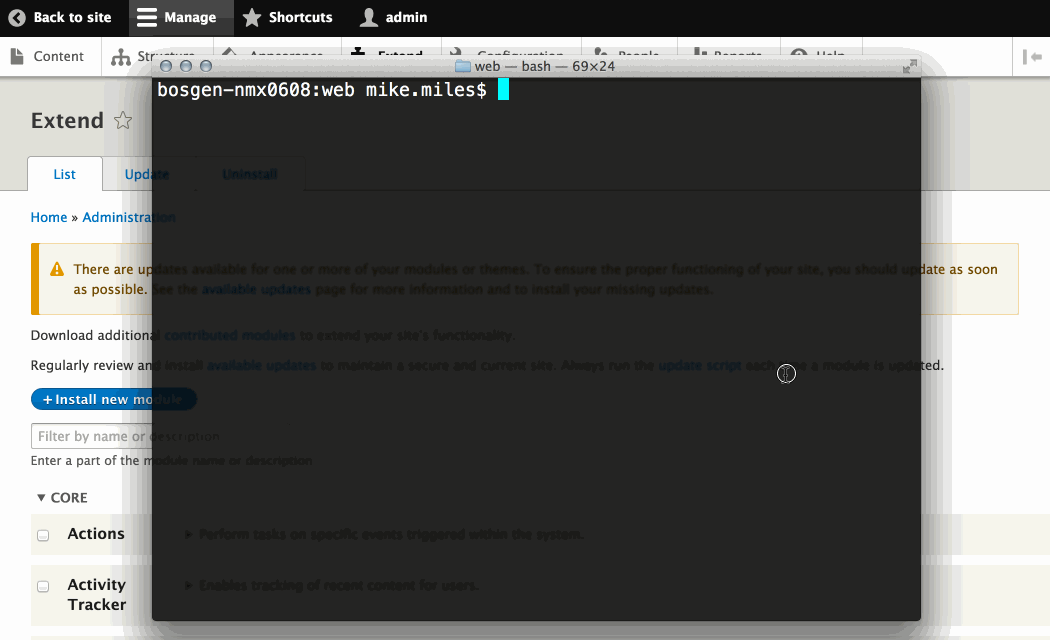 enable custom module using Drush