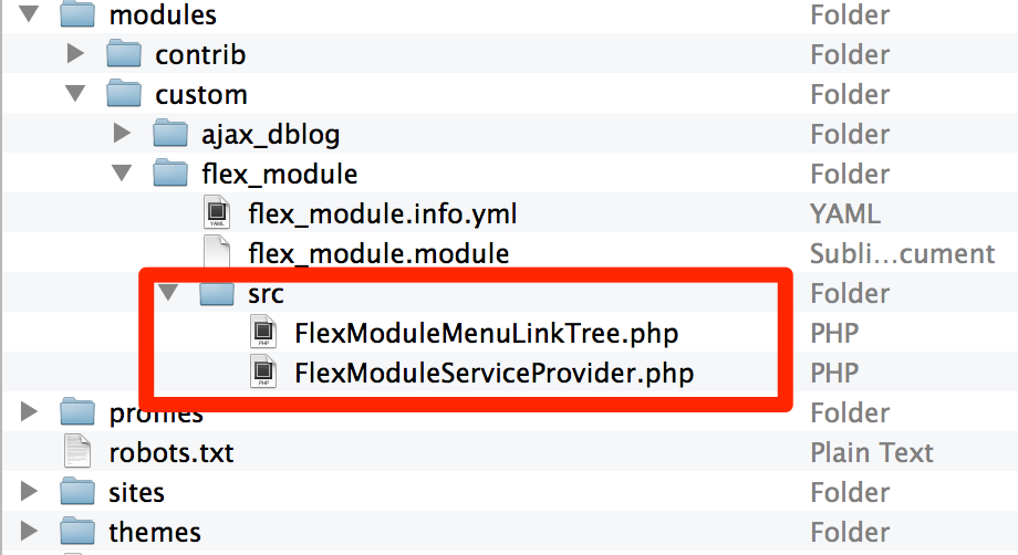 PHP files adding to custom module.