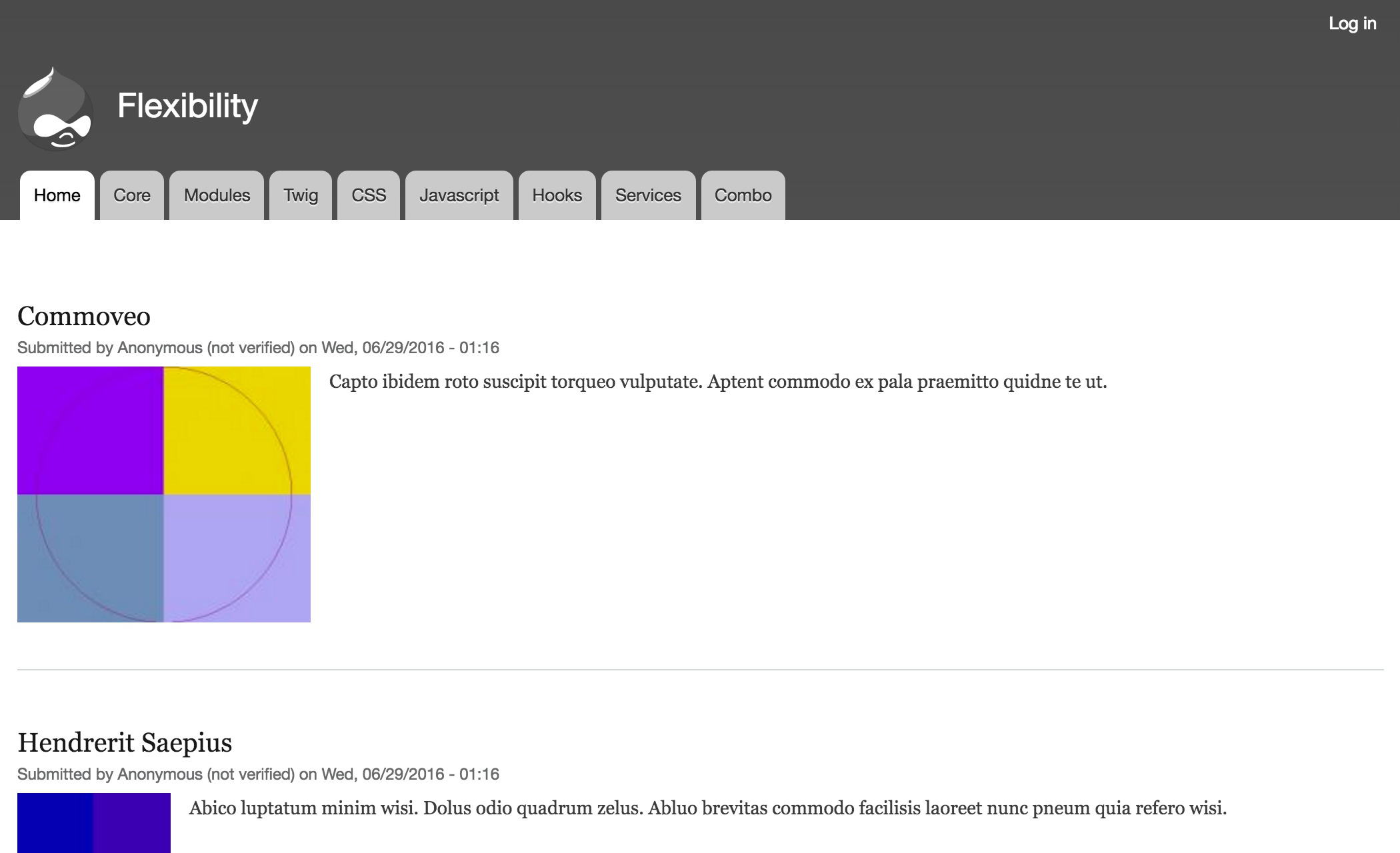 Plain Drupal 8 site before manipulations